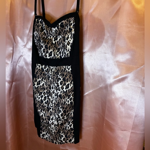 Torrid Leopard Print Black Bustier Dress Plus Size 26 - Picture 4 of 13